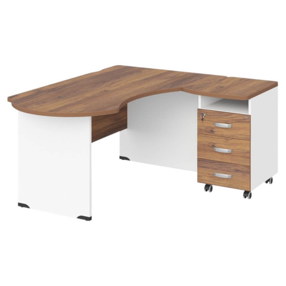 Рабочее место эргономичное с тумбой правое 160х140х74