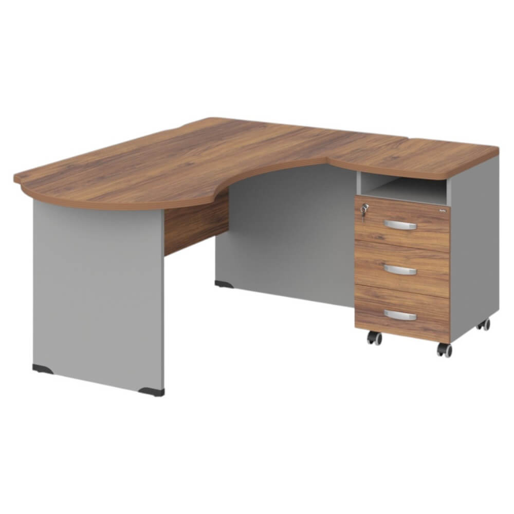 Рабочее место эргономичное с тумбой правое 160х140х74