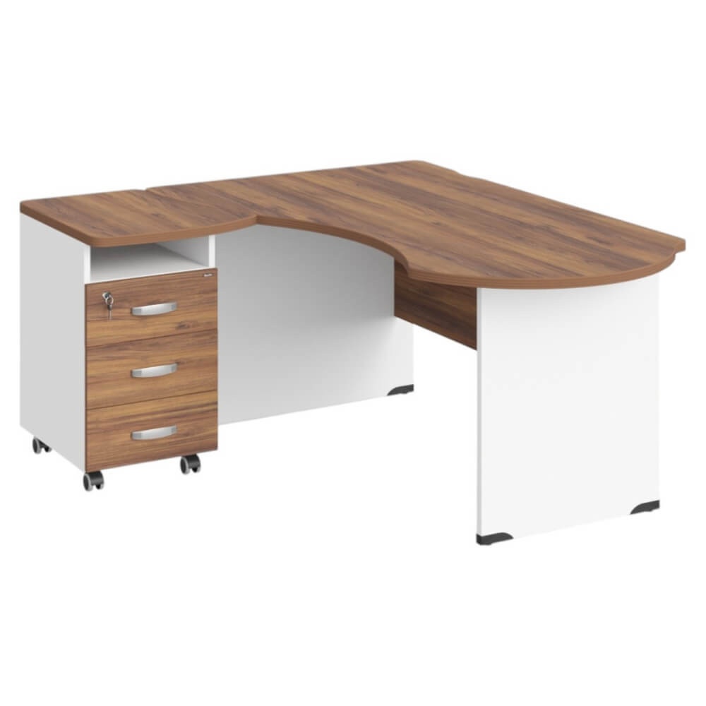 Рабочее место эргономичное с тумбой левое 160х140х74