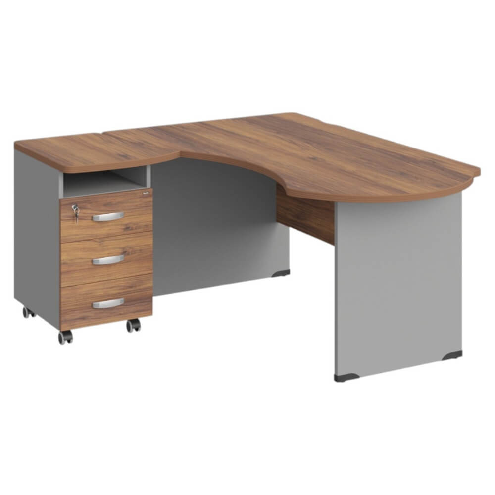 Рабочее место эргономичное с тумбой левое 160х140х74