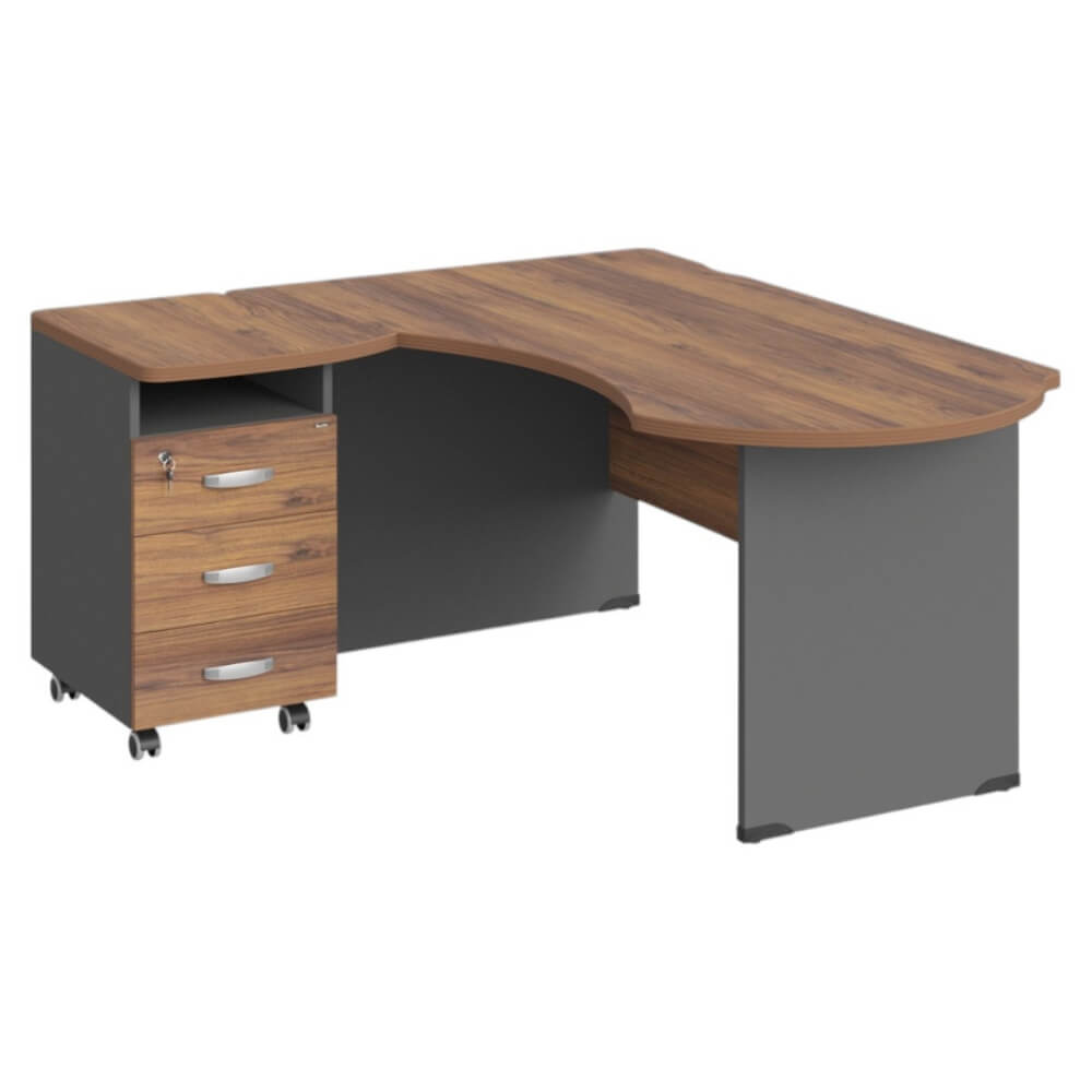 Рабочее место эргономичное с тумбой левое 160х140х74